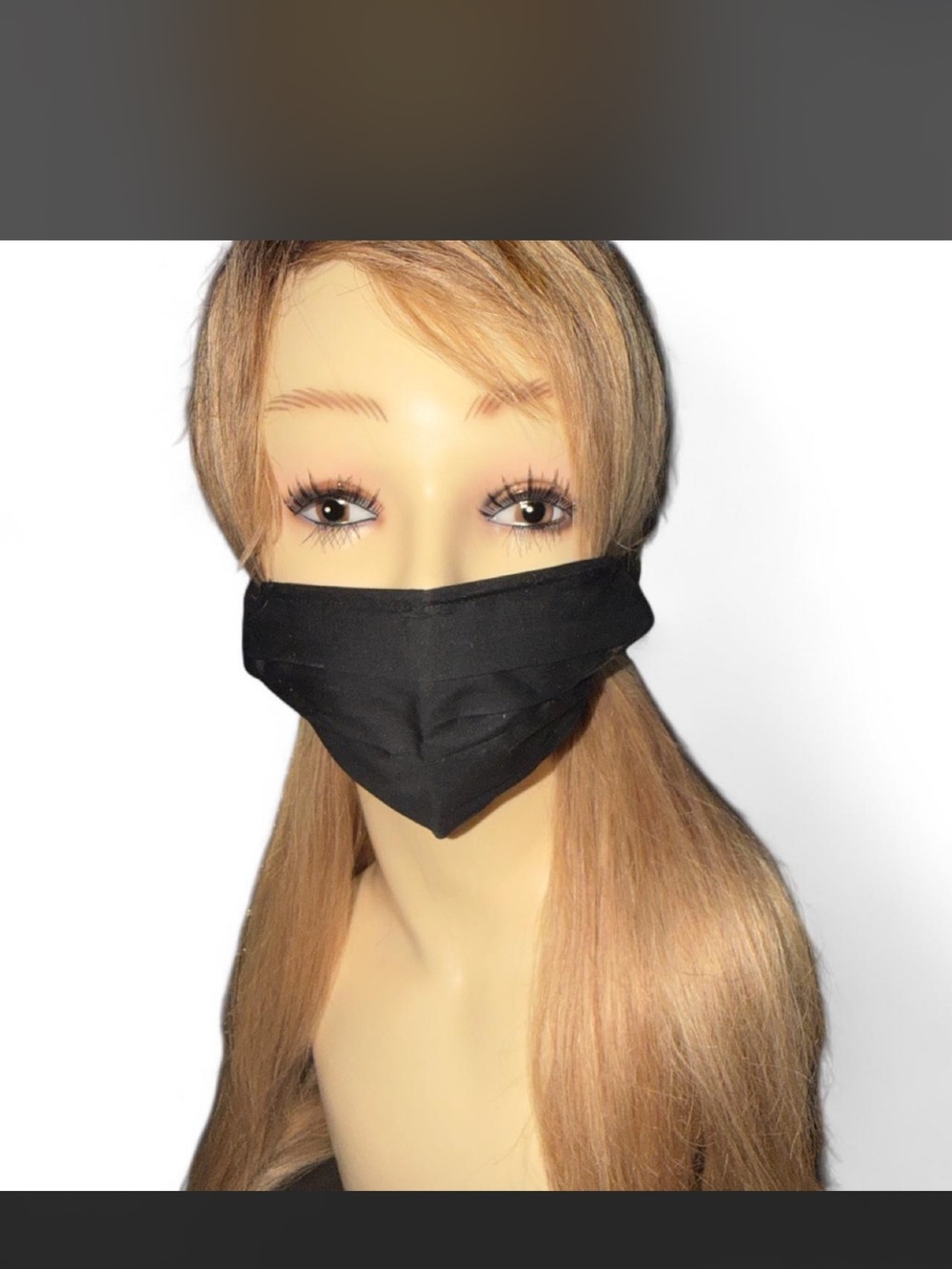 Black Fabric Face Mask for Women - Reusable Protective Covering